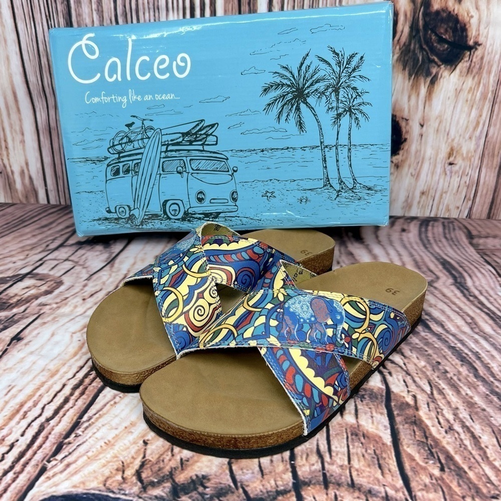 Calceo Multi Colored Slide Sandals